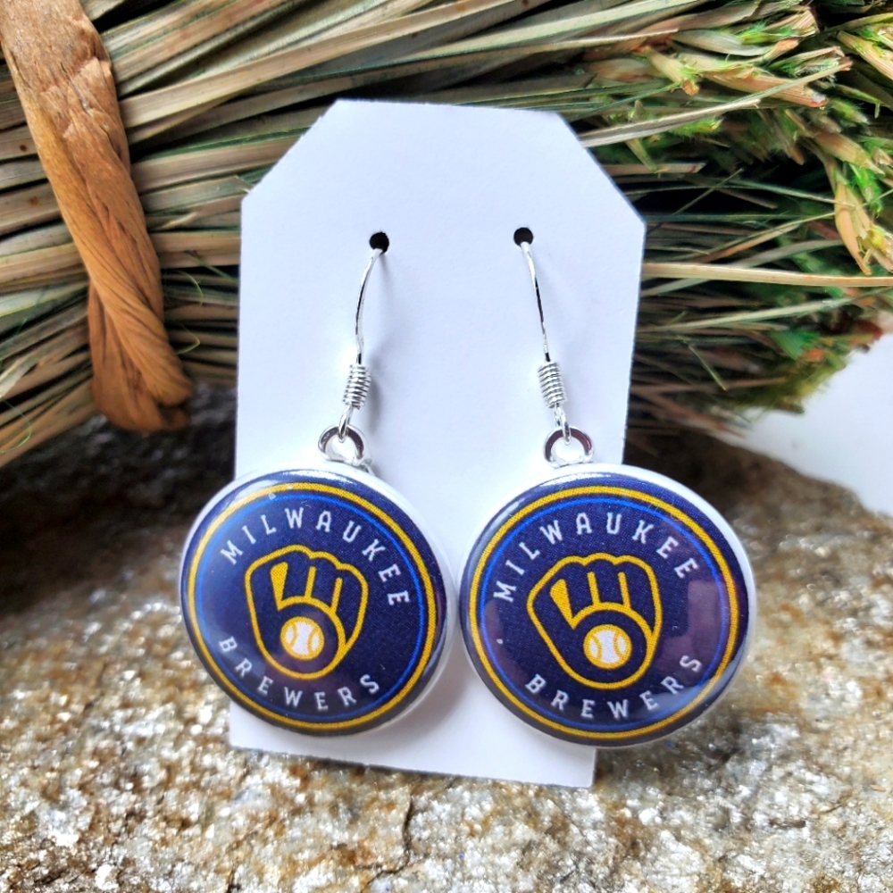 Milwaukee Brewers Earrings MLB Baseball Brewers Souvenir Fashion Jewelry Costume
